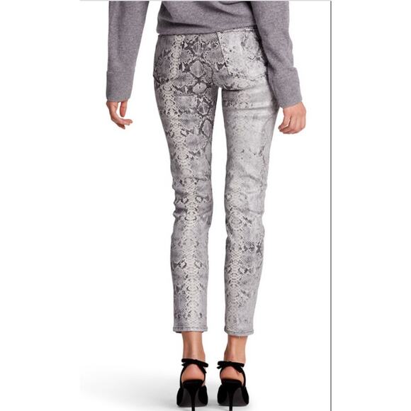HUDSON Denim NWT Barbara High Waist Super Skinny Jeans in Metallic Python // 00 - Picture 2 of 14